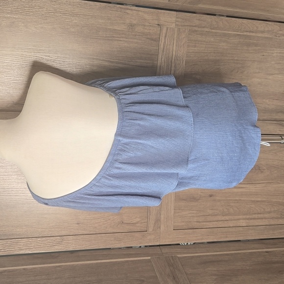 Women's One-Shoulder Blue Top - Picture 4 of 10